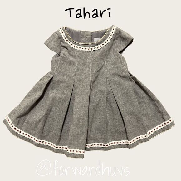 Tahari Grey Toddler Dress Size 6 - 9 Months - Picture 3 of 9